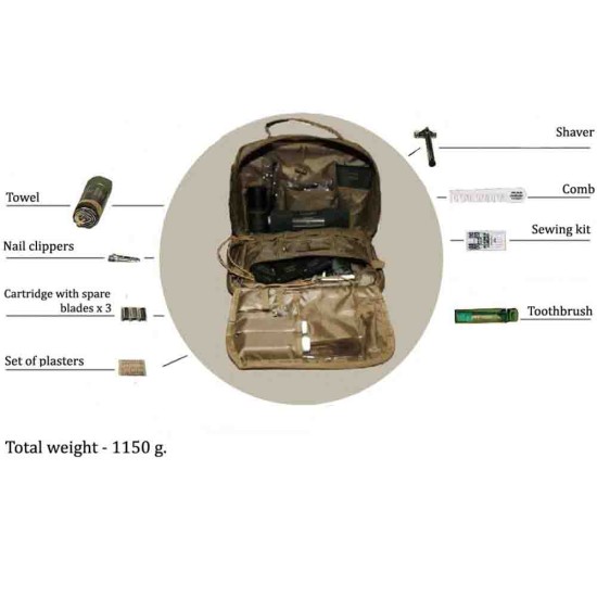 Kit del ejército ruso kit de limpieza moderno Necesaire 9 artículos