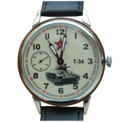 Orologio da polso meccanico militare vintage sovietico TANK T-34 russo