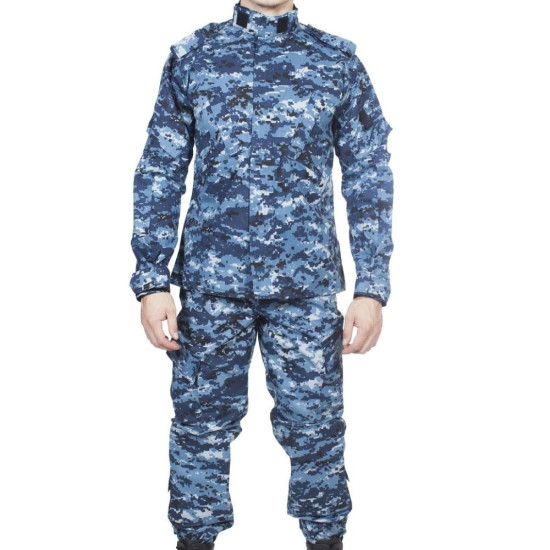 Uniforme de Airsoft digital azul Traje táctico ACU Tipo urbano Traje de camuflaje resistente al desgaste