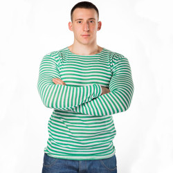 Soviet Army Border Guards shirt Knitted green longsleeve USSR striped sweatshirt