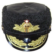 Sombrero de almirante soviético Sombrero de papakha de invierno de la flota naval Sombrero de cuero animal URSS