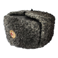 Generale dell'esercito sovietico Ushanka di pelliccia di astrakan Cappello in pelle