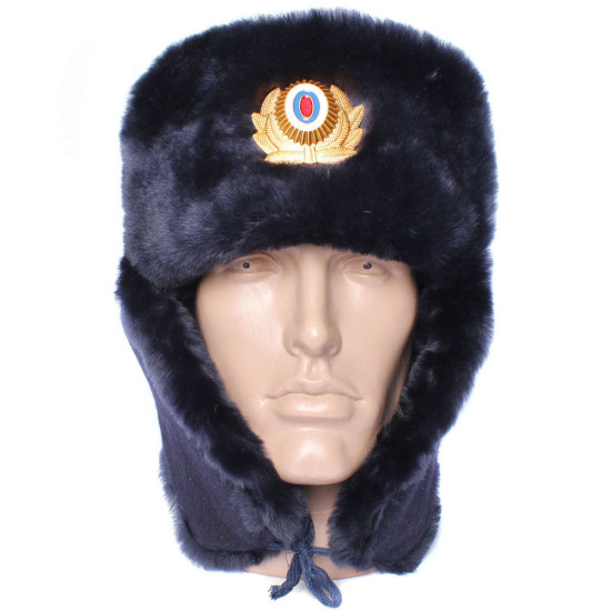 Sowjetische Polizisten Schafpelz USHANKA Wintermütze