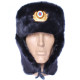 Cappello invernale USHANKA in pelliccia di pecora degli ufficiali di polizia sovietici