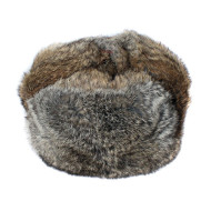 Doux fourrure de lapin moderne brun hiver chapeau ushanka chapka