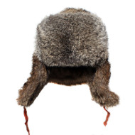 Doux fourrure de lapin moderne brun hiver chapeau ushanka chapka