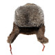 Morbida pelliccia di coniglio moderna inverno cappello marrone Ushanka paraorecchie