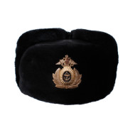 Sombrero de invierno Ushanka de cuero de la flota naval soviética