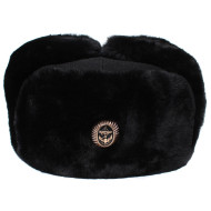 Sombrero de piel de invierno Ushanka cálido negro de los marines soviéticos