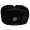 Chapeau de fourrure d'hiver Ushanka chaud noir marines soviétiques