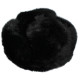 Ushanka Cappello invernale in pelliccia di coniglio nero stile sovietico con paraorecchie