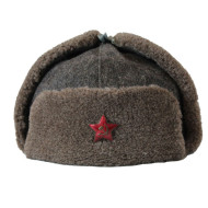 古い本物のソビエト ウシャンカ冬帽子赤軍帽子第二次世界大戦タイプ