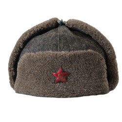 Ancien authentique chapeau d'hiver soviétique Ushanka chapeau de l'armée rouge type WWII