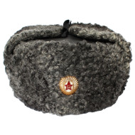 Chapeau en cuir d'ushanka de fourrure d'Astrakhan de généraux de l'armée soviétique