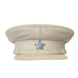 Cappello da ufficiale sovietico Guerra in Afghanistan Berretto con visiera Berretto militare kaki dell'URSS Copricapo dell'Armata Rossa con stemma della stella verde