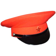ソ連の星とブラッディ一般的な赤いバイザー帽子