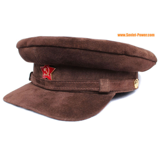 Spezielle Leder und Wildleder Hut Lenin