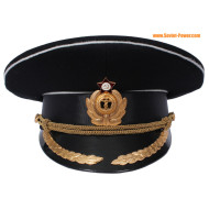 Cappello sovietico navale capitano nero visiera