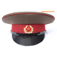 Gorra de visera marrón del oficial de tropas del ejército de la URSS