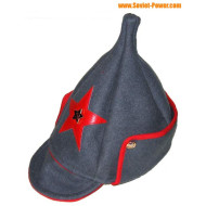 RKKA rojo soviético sombrero gris invierno gris BUDENOVKA