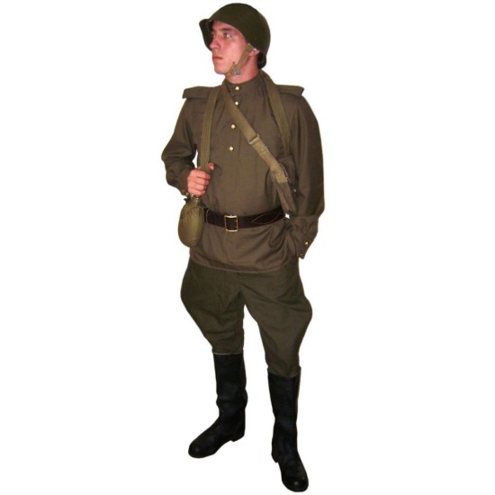 Officier d'infanterie soviétique Soldat de l'armée rouge Uniforme Costume militaire de l'URSS