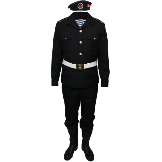 Russische Marines Officer Parade schwarze Uniform