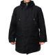 Parka noire chaude d'hiver veste à capuche tactique à capuche manteau de type urbain