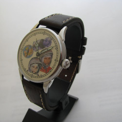 Russian Transparent SPACE wrist watch MOLNIYA Gagarin & Tereshkova