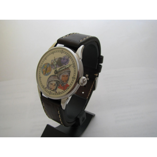 Reloj de pulsera ruso SPACE transparente MOLNIYA Gagarin & Tereshkova