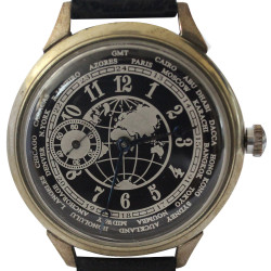 Soviet / Russian wristwatch MOLNIYA with WORLD MAP 18 Jewels