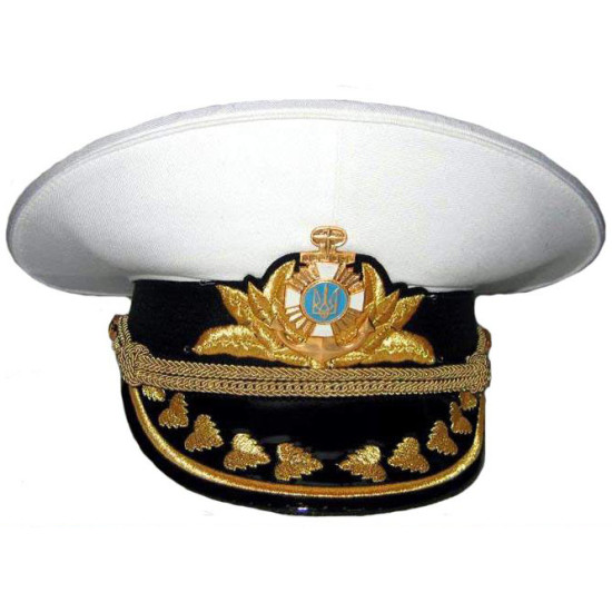 Ucrania almirantes de la flota de la marina de guerra blanco sombrero visera desfile