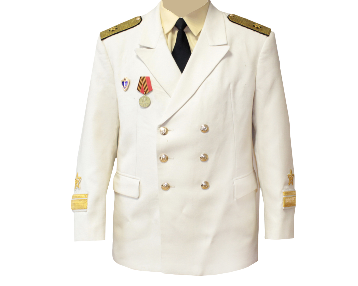 ソ連海軍 日本海軍　白ジャケット 大佐肩章付（本物か詳細不明）ヴィンテージ　仮装 ソ連海軍 日本海軍 白ジャケット 大佐肩章付（本物か詳細不明