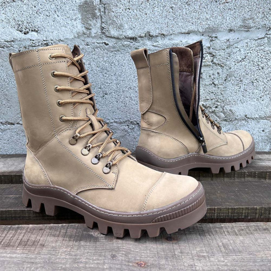 Botas altas STORM nobuk beige