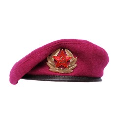 Pink beret Soviet military Airborne VDV raspberry hat