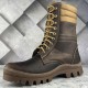 Bottes tactiques urbaines Bottes militaires modernes Bottines de combat pour hommes Bottes d'hiver en cuir avec fourrure