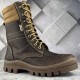 Bottes tactiques urbaines Bottes militaires modernes Bottines de combat pour hommes Bottes d'hiver en cuir avec fourrure