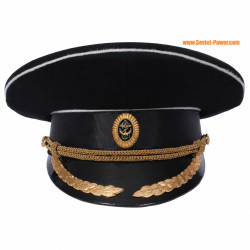 Vintage Soviet Naval Captain Black Visor Hat