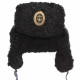 Soviet Naval Admiral Black Astrakhan Fur Leather Ushanka Hat