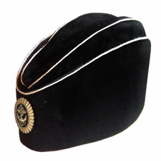 Calot Pilotka Noir D’Été D’Officier De La Marine Soviétique
