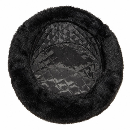 Soviet Navy Captains Black Leather Ushanka Hat