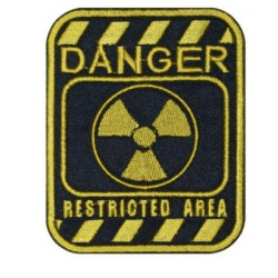 Sign Danger  Restricted Area Embroidered Sew-on / Iron-on / Hook and Loop Patch