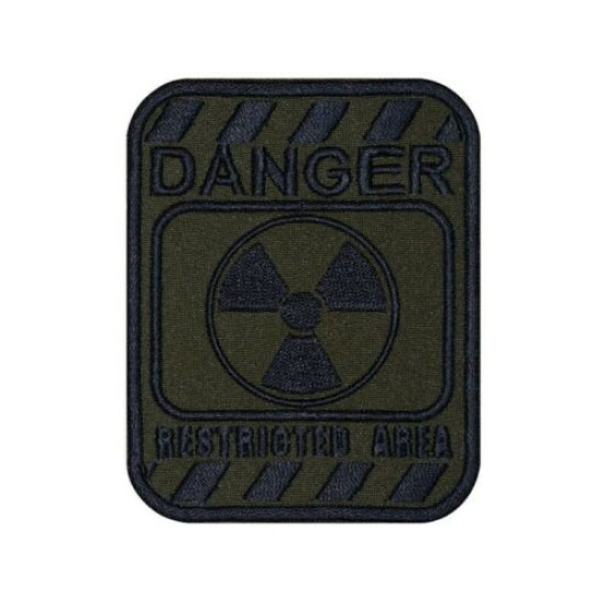 Sign Danger  Restricted Area Embroidered Sew-on / Iron-on / Hook and Loop Patch