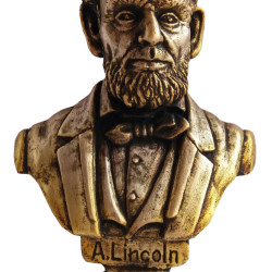 Bronze bust of the 16th president of the United States Abraham Lincoln