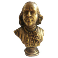 Busto in bronzo di uno dei padri fondatori degli Stati Uniti Benjamin Franklin