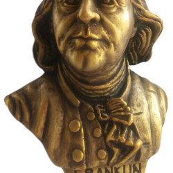 Bronze bust of the Founding Father of the United States Benjamin Franklin