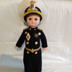 Soviet vintage plastic doll Naval Fleet Genuine blue-eyed Admiral doll 