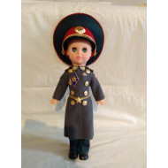 Soviet vintage plastic doll Infantry Soldier Genuine blue-eyed Officer doll 