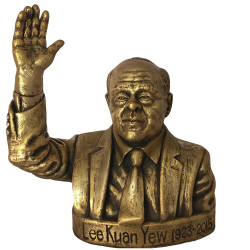 Bronze bust of the first Prime Minister of Singapore Lee Kuan Yew