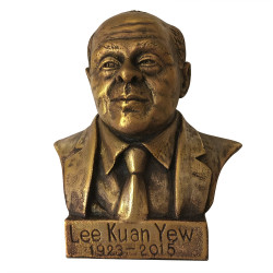 Bronze bust of Singapore Prime Minister Lee Kuan Yew