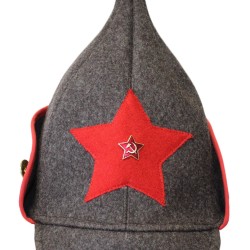 Soviet Red Army brown winter hat BUDENOVKA